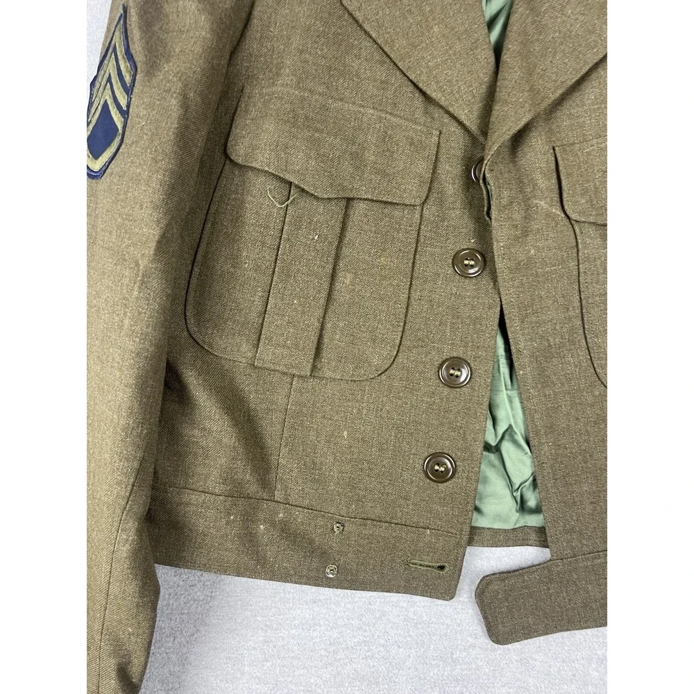 Vintage 1953 US Army M-1950 Ike Jacket Wool‎ 4th Armored Div Staff Sergeant 38R